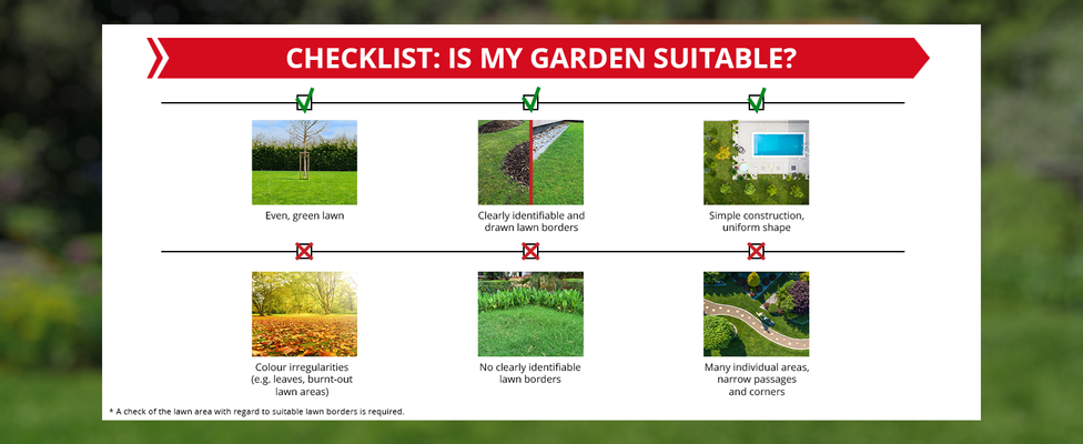 checklist is my garden suitable for a robotic lawnmower